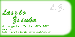 laszlo zsinka business card